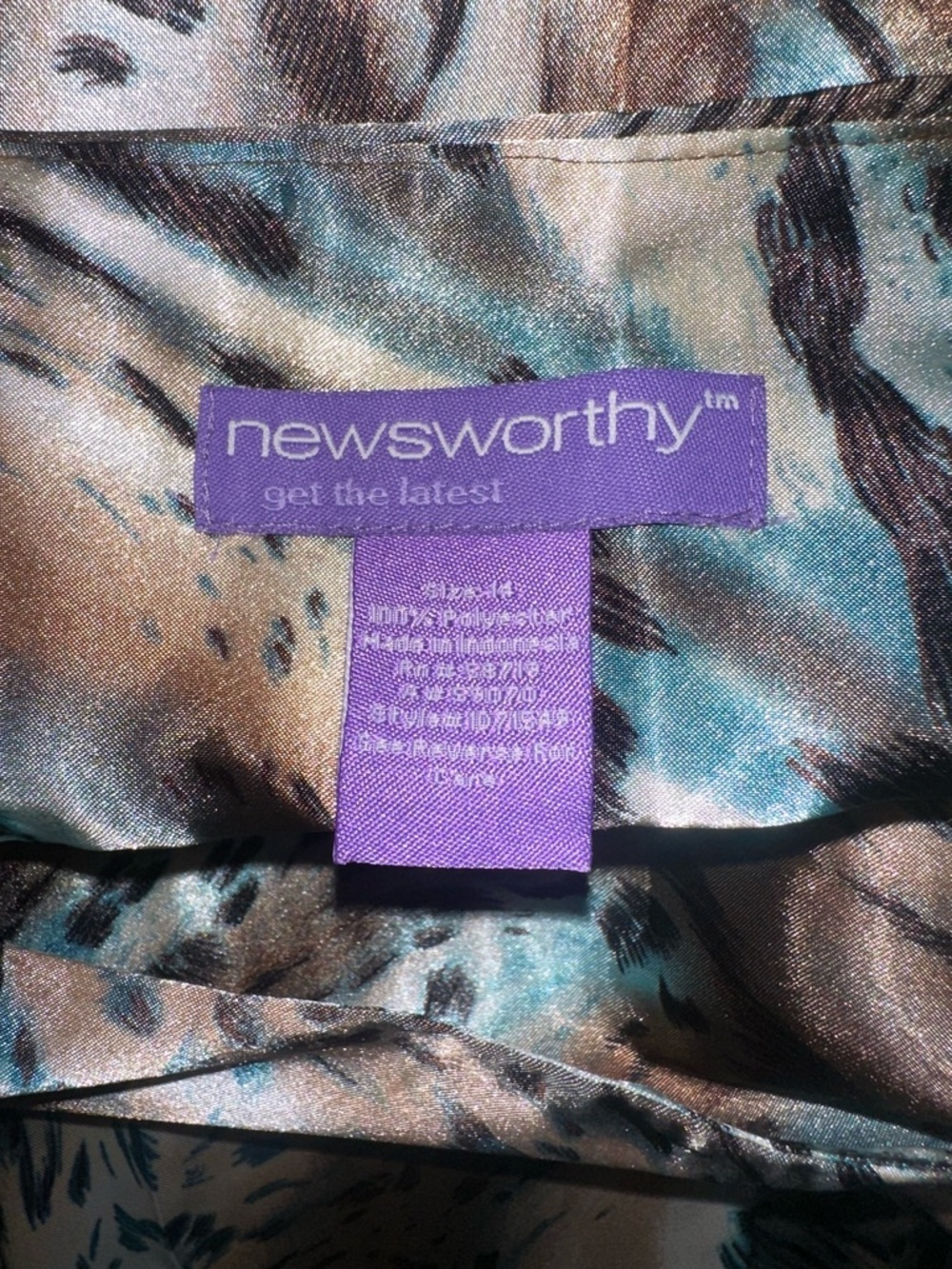 Blue and Black Leopard Print Skirt - Picture 6 of 6